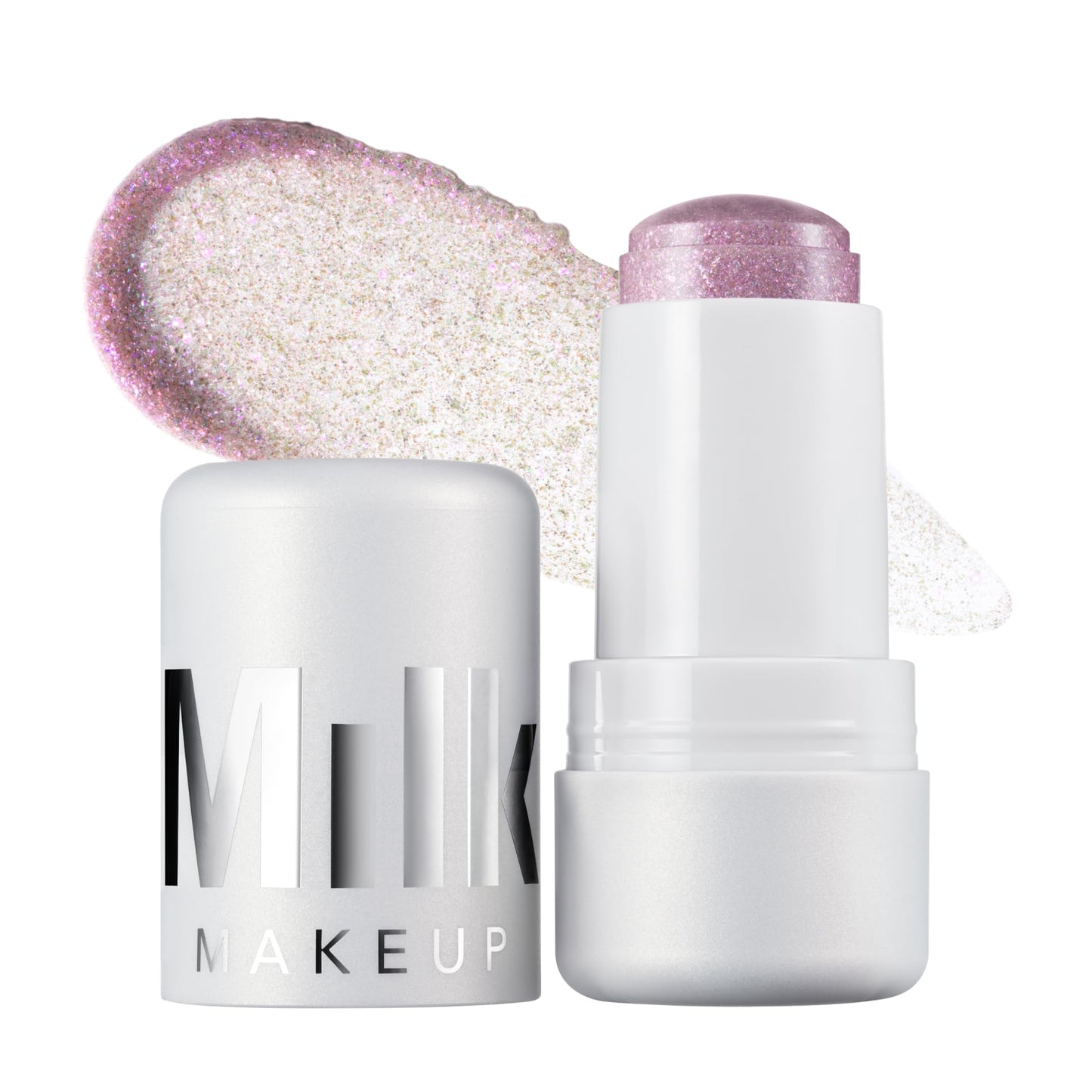 Milk Makeup Cooling Water Jelly Shimmer – Buildable Face + Body Highlighter Stick for Sheer Shimmery Glow – Long-Lasting, Hydrating, Glitter Free Formula – Boba (Violet Blue), 0.17oz - dailyvitalstore