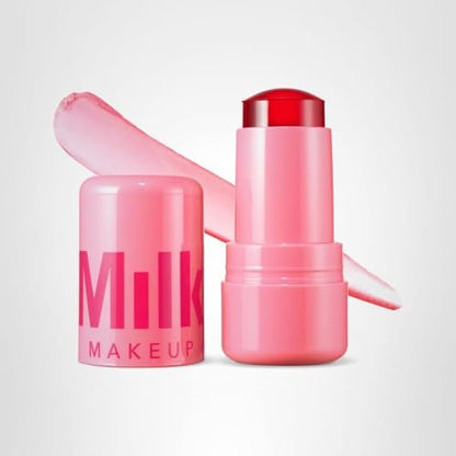 Milk Makeup Cooling Water Jelly Tint – Long-Lasting Sheer Lip + Cheek Stain with Firming Vegan Collagen + Hydrating Aloe – Transfer Proof, Buildable Lip Tint + Blush – Chill (Red), 0.17 oz - dailyvitalstore