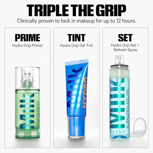 Milk Makeup Hydro Grip Hydrating Gel Skin Tint – 12HR Lightweight Buildable Coverage with Hyaluronic Acid for Natural Dewy Finish – Non-Comedogenic – 9 Medium Tan w/Warm Undertones, 1oz - dailyvitalstore