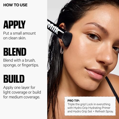 Milk Makeup Hydro Grip Hydrating Gel Skin Tint – 12HR Lightweight Buildable Coverage with Hyaluronic Acid for Natural Dewy Finish – Non-Comedogenic – 9 Medium Tan w/Warm Undertones, 1oz - dailyvitalstore