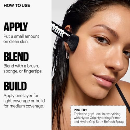 Milk Makeup Hydro Grip Hydrating Gel Skin Tint – 12HR Lightweight Buildable Coverage with Hyaluronic Acid for Natural Dewy Finish – Non-Comedogenic – 9 Medium Tan w/Warm Undertones, 1oz - dailyvitalstore