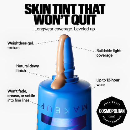 Milk Makeup Hydro Grip Hydrating Gel Skin Tint – 12HR Lightweight Buildable Coverage with Hyaluronic Acid for Natural Dewy Finish – Non-Comedogenic – 9 Medium Tan w/Warm Undertones, 1oz - dailyvitalstore