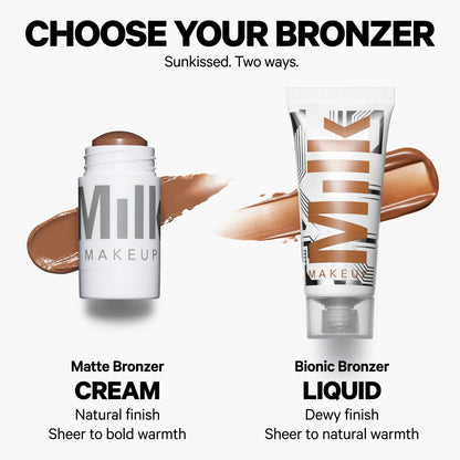 Milk Makeup Matte Bronzer – Buildable Cream Bronzer Stick with Mango Butter + Apricot Oil – Hydrating, Multi-Use Formula for a Sunkissed Glow – Baked, 0.19 oz - dailyvitalstore