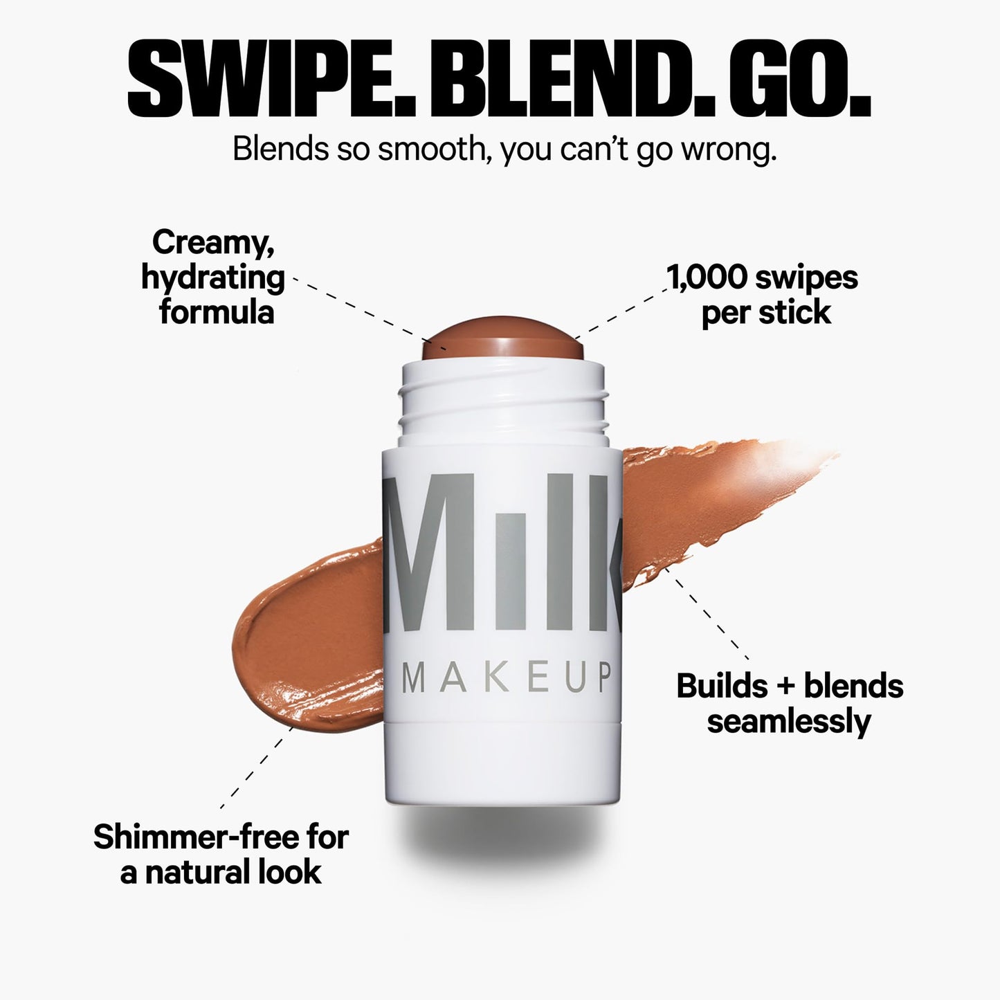 Milk Makeup Matte Bronzer – Buildable Cream Bronzer Stick with Mango Butter + Apricot Oil – Hydrating, Multi-Use Formula for a Sunkissed Glow – Baked, 0.19 oz - dailyvitalstore