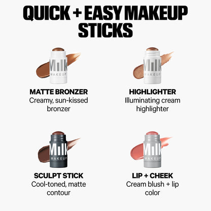 Milk Makeup Sculpt Stick – Cool-Toned Cream Contour Stick Adds Depth, Dimension + Shape for Natural-Looking Shadows – Hydrating, Buildable Formula w/Thyme Extract – Toasted (Fair to Light), 0.19 oz - dailyvitalstore