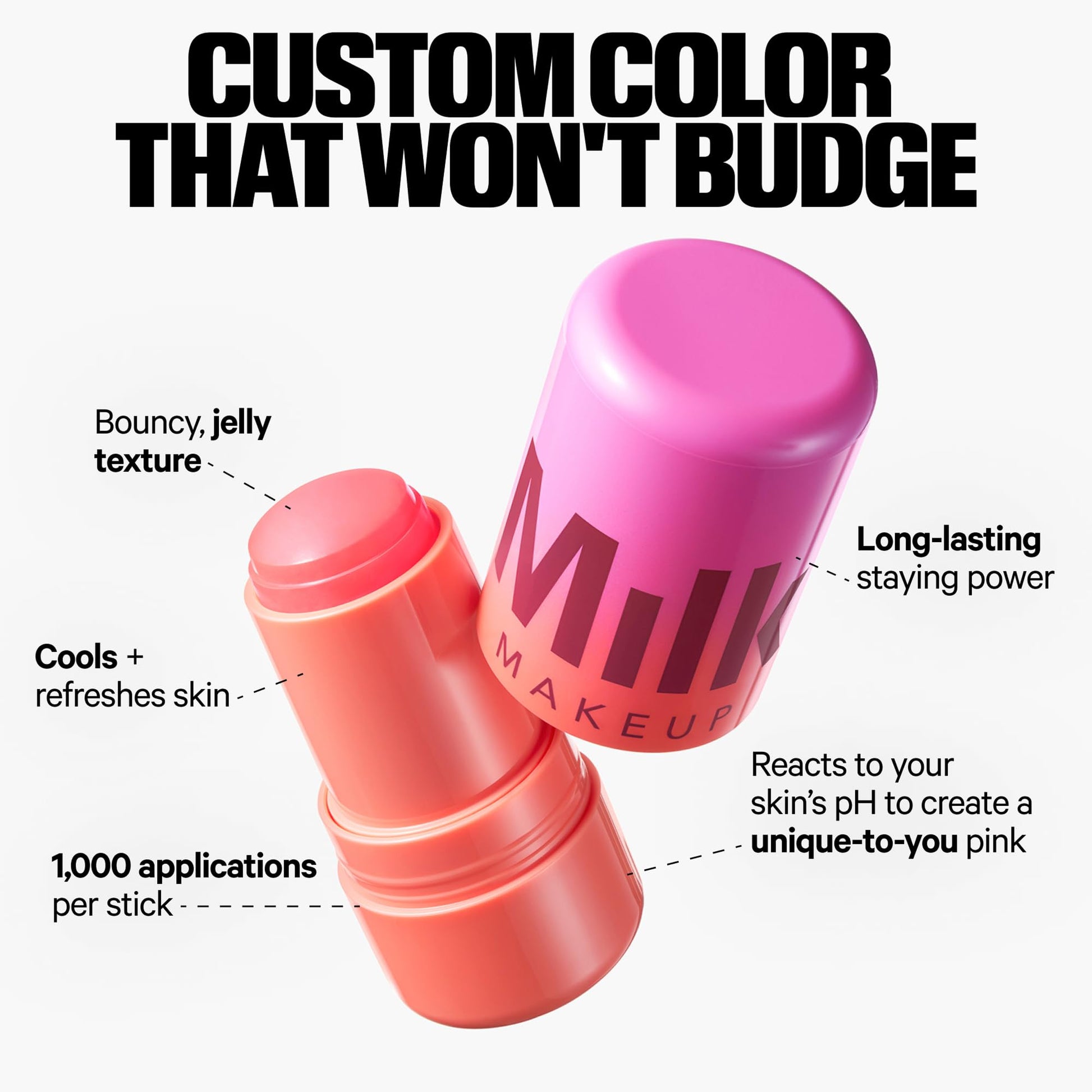 Milk Makeup Skincare Jelly Gift Set – Hydrating + Brightening Face Serums and Blush + Lip Stain in pH-Adaptive Pink – Two Full Size Serum Sticks .21oz + Travel-Friendly Jelly Tint (pHreeze) .17oz - dailyvitalstore