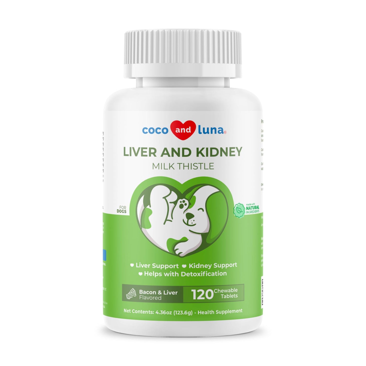 Milk Thistle for Dogs - 120 Chewable Tablets - Silymarin - Liver and Kidney Support with EPA & DHA - Detox - Liver Supplement for Dogs - dailyvitalstore