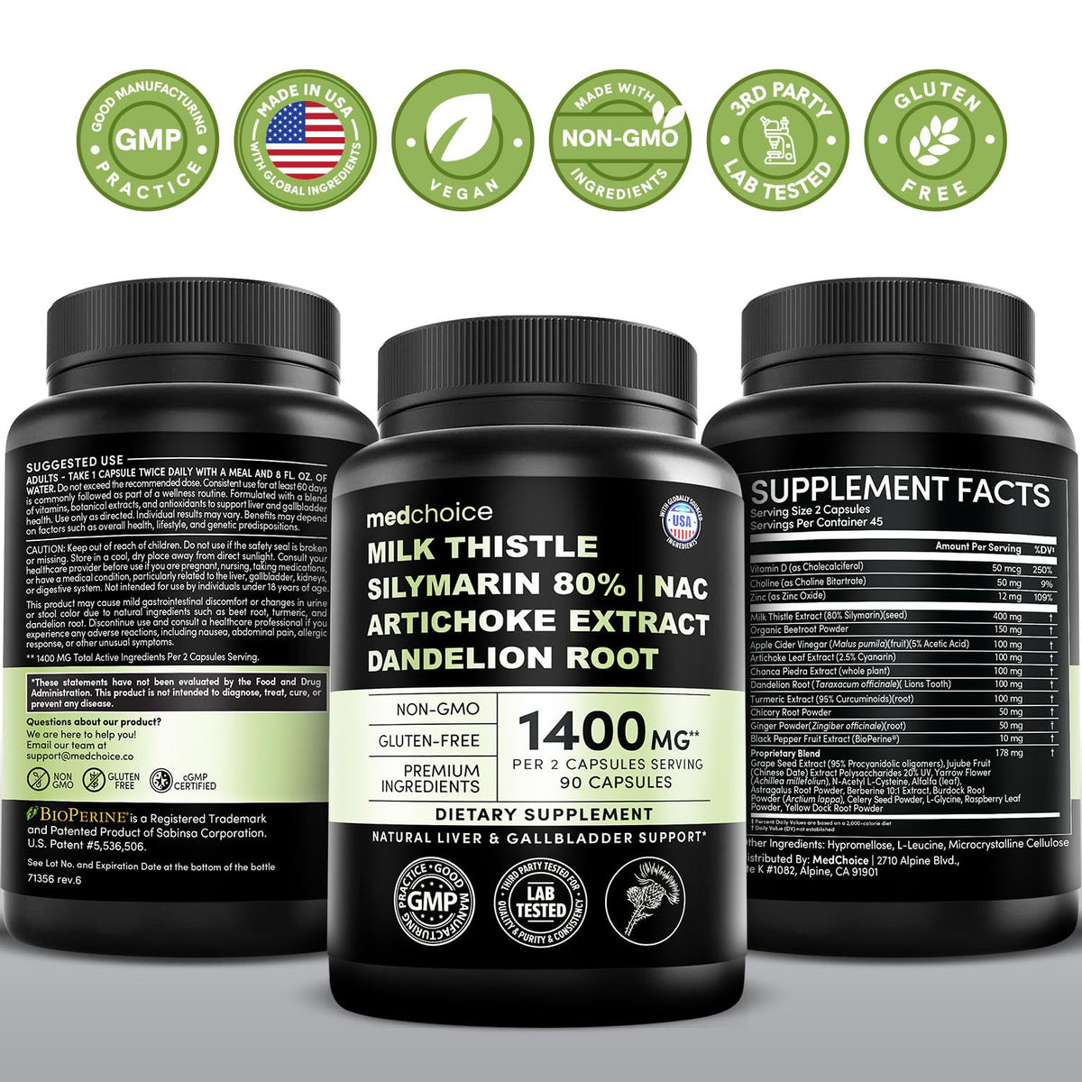 Milk Thistle Supplement w/ NAC, Artichoke & Dandelion – Liver Support Supplement & Gallbladder Supplements in One – Liver Detox – Milk Thistle - dailyvitalstore