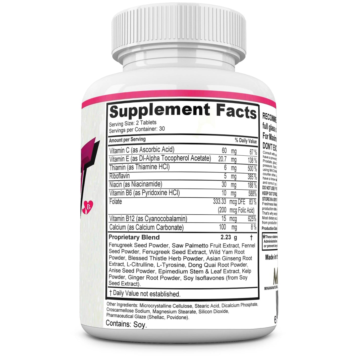 MINANATURALS Bust Blast Loaded Increase Breast Size Fast. Female Breast Enhancement - Bigger Boobs and Butt Pills. 60 Tablets - dailyvitalstore