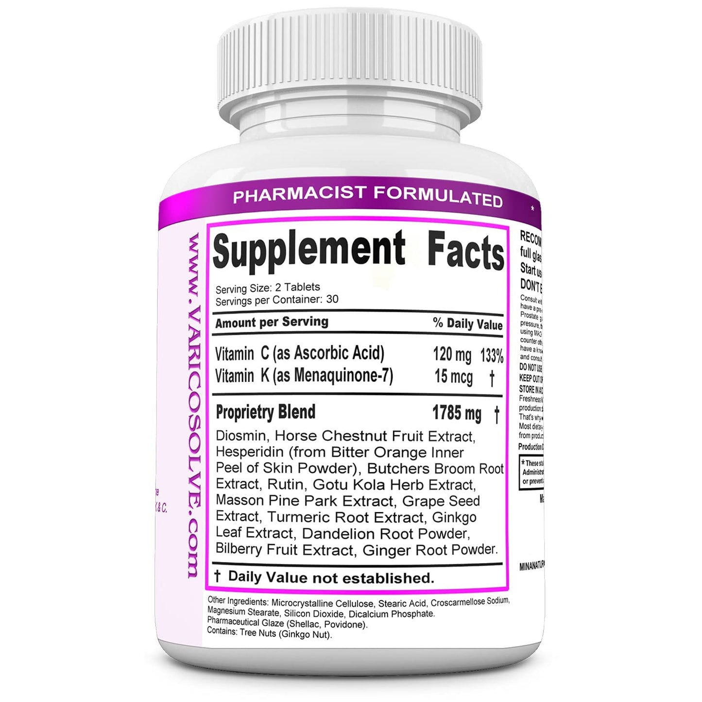 MINANATURALS VARICOSOLVE The Natural Supplement for Leg Veins. 60 Tablets - dailyvitalstore