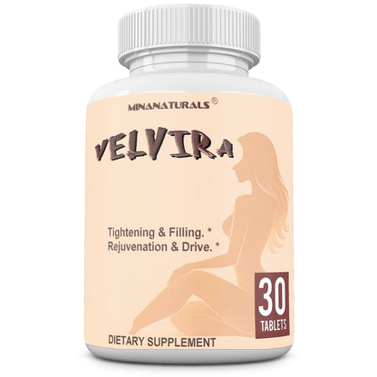 MINANATURALS VELVIRA Feminine Wellness Support Supplement for Women Herbal Rejuvenation Formula with Vitamins, Amino Acids & Collagen 30 Tablets - dailyvitalstore