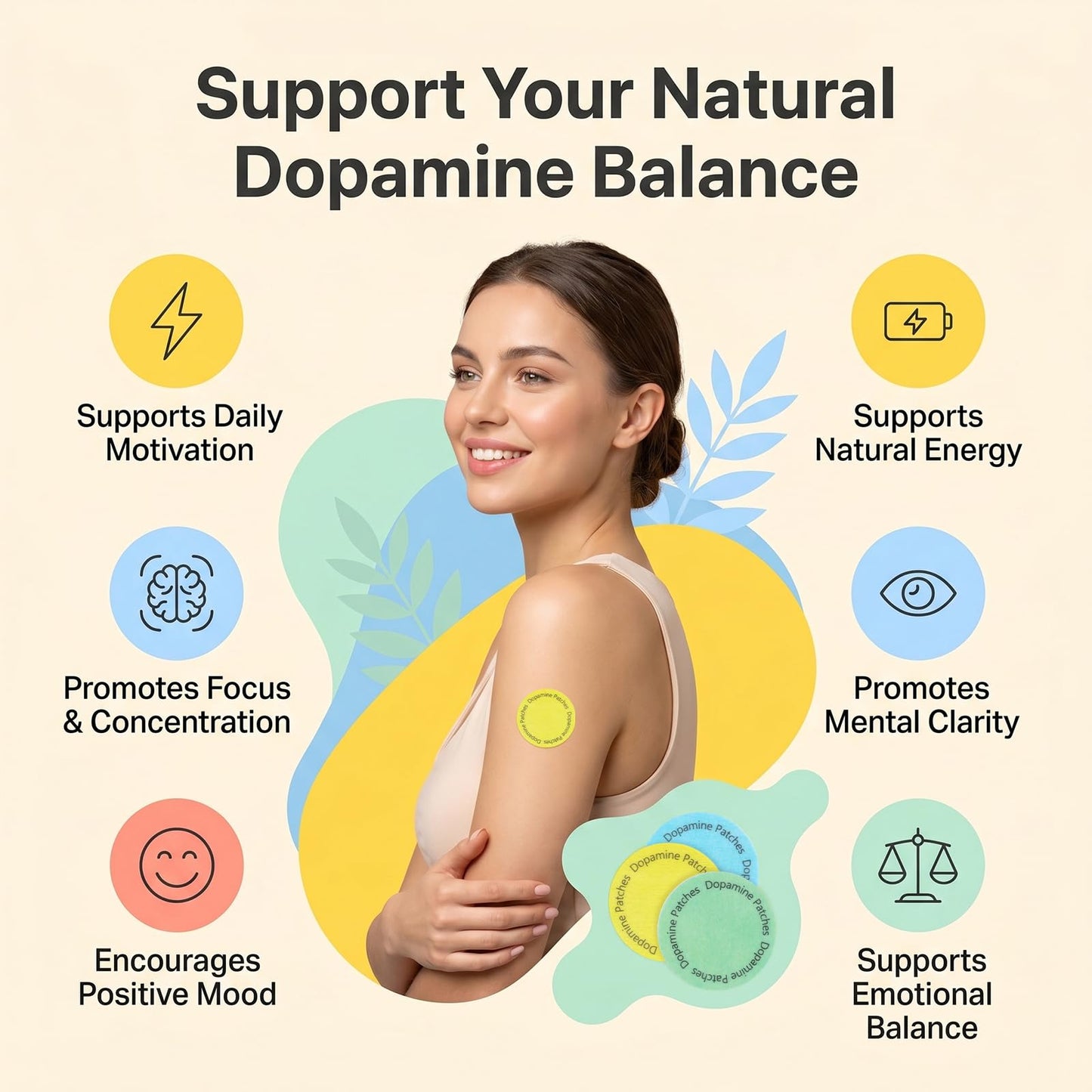 MindTone Dopamine Patches Extra Strength – 90 Count Plant-Based Non-GMO Mood Support & Energy Patch – Dopamine & Serotonin Balance – Mood Balance Patch for Women & Men – 3 Month Supply - dailyvitalstore
