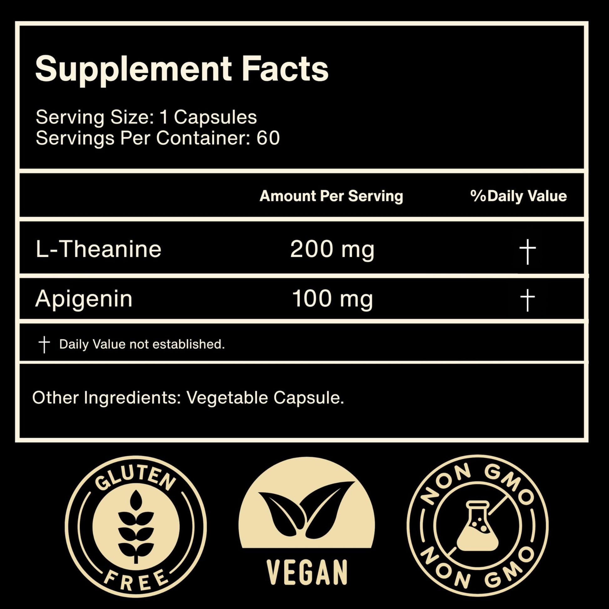 Mindvance Apigenin 100mg with L-Theanine 200mg Supplement Capsules for Sleep Support, Relaxation, Clarity & Calm | Melatonin Free | 60 Vegan Capsules - dailyvitalstore