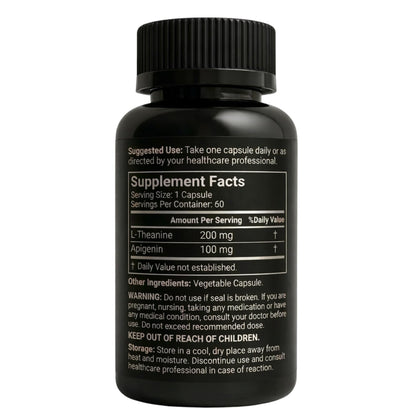 Mindvance Apigenin 100mg with L-Theanine 200mg Supplement Capsules for Sleep Support, Relaxation, Clarity & Calm | Melatonin Free | 60 Vegan Capsules - dailyvitalstore