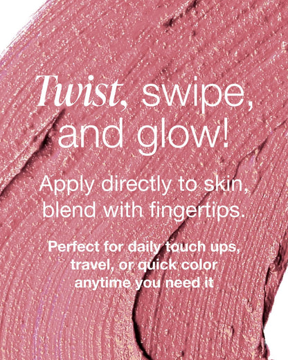 Mineral Fusion 3-in-1 Color Stick - Hydrating Cream Blush Tint for Cheek, Lip and Eye - Natural Multi Use Makeup (Rosette) - dailyvitalstore