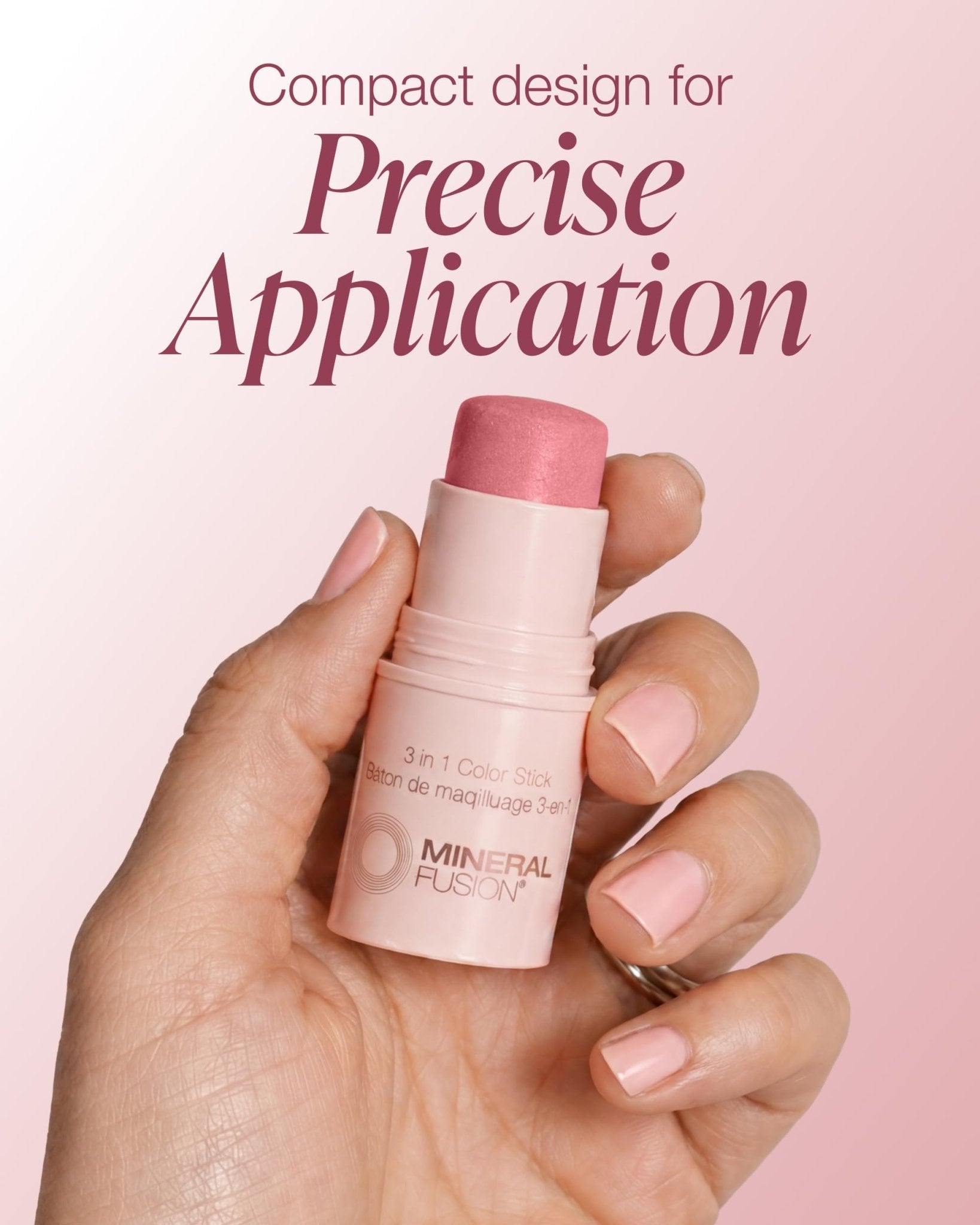 Mineral Fusion 3-in-1 Color Stick - Hydrating Cream Blush Tint for Cheek, Lip and Eye - Natural Multi Use Makeup (Rosette) - dailyvitalstore