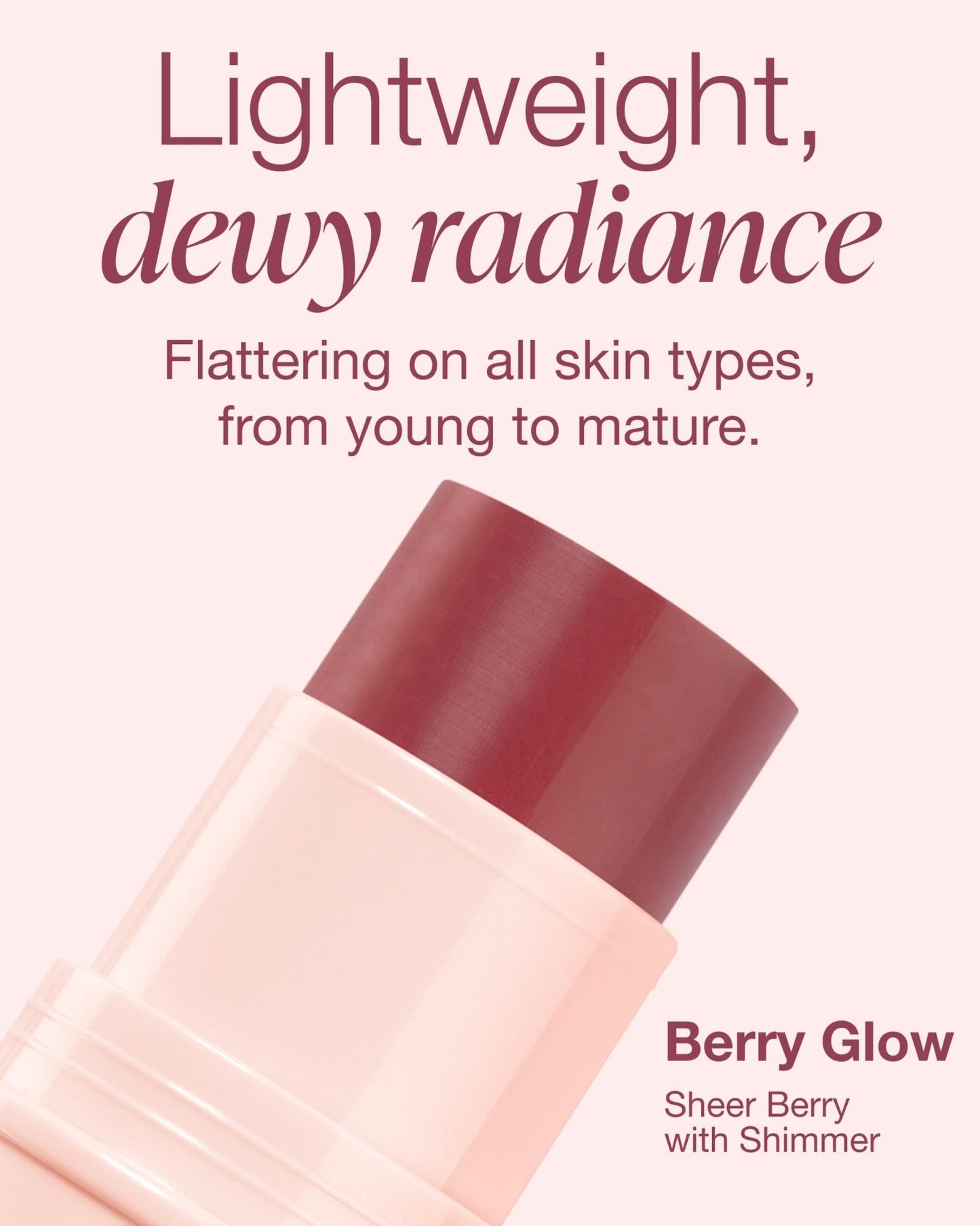Mineral Fusion 3-in-1 Color Stick - Hydrating Tinted Cream Blush for Cheeks, Lip and Eye - Natural Multi Use Makeup (Berry Glow) - dailyvitalstore
