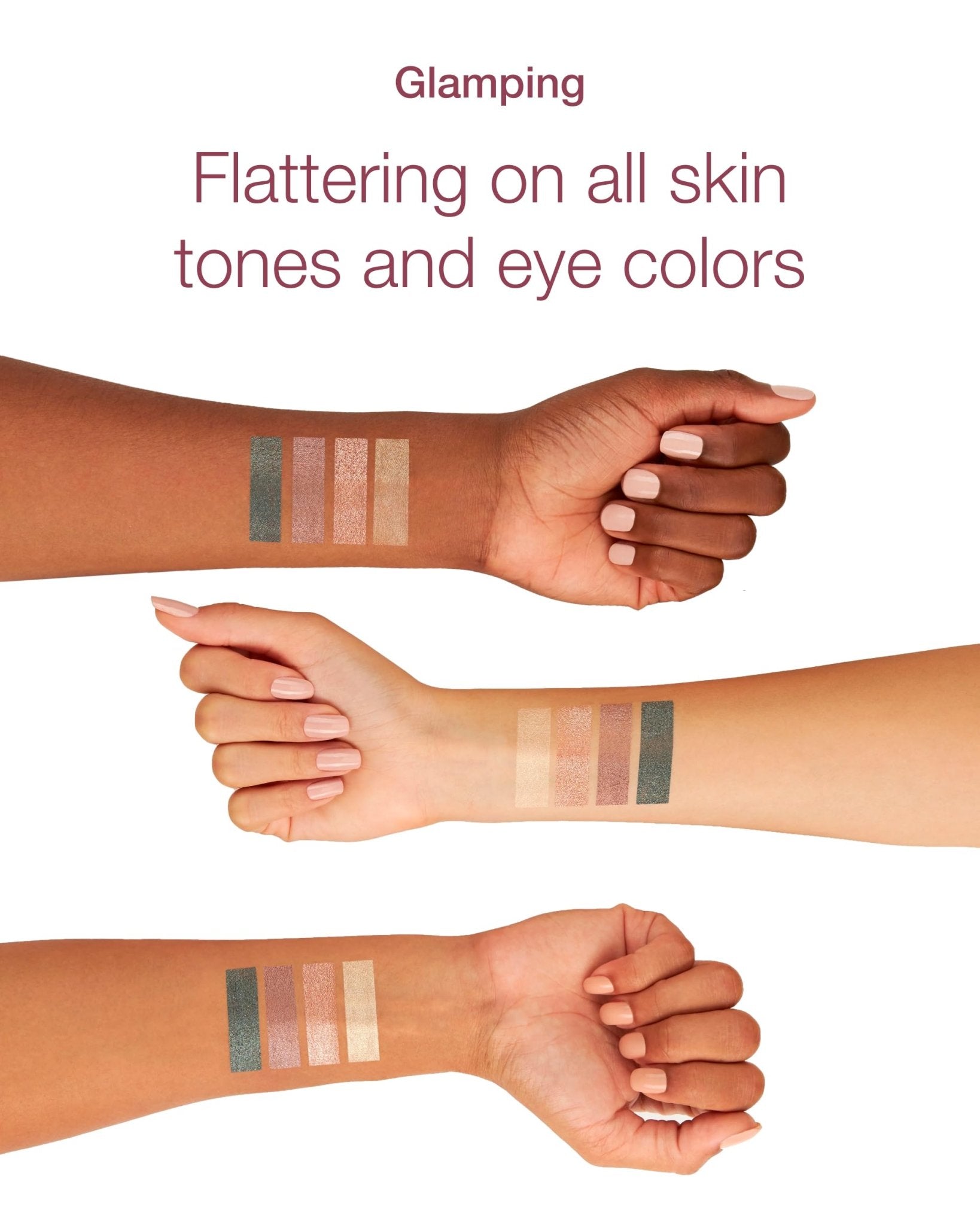 Mineral Fusion Eyeshadow Palette - Four Pressed Powder Shades in Matte, Satin, and Shimmer Finishes - Natural, Lightweight Vegan Eye Makeup - (Glamping) - dailyvitalstore