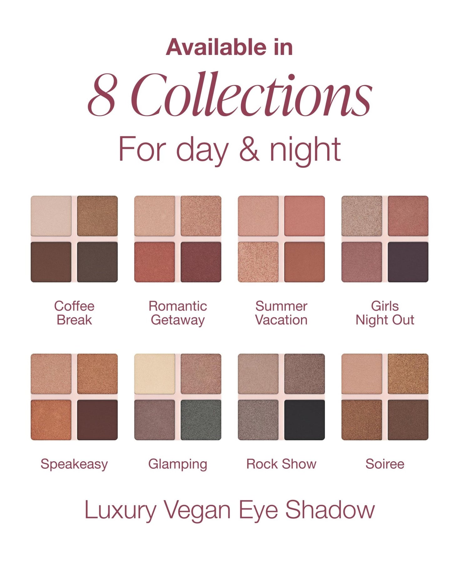 Mineral Fusion Eyeshadow Palette - Four Pressed Powder Shades in Matte, Satin, and Shimmer Finishes - Natural, Lightweight Vegan Eye Makeup - (Glamping) - dailyvitalstore