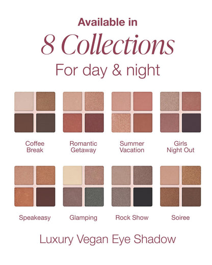 Mineral Fusion Eyeshadow Palette - Four Pressed Powder Shades in Matte, Satin, and Shimmer Finishes - Natural, Lightweight Vegan Eye Makeup - (Glamping) - dailyvitalstore