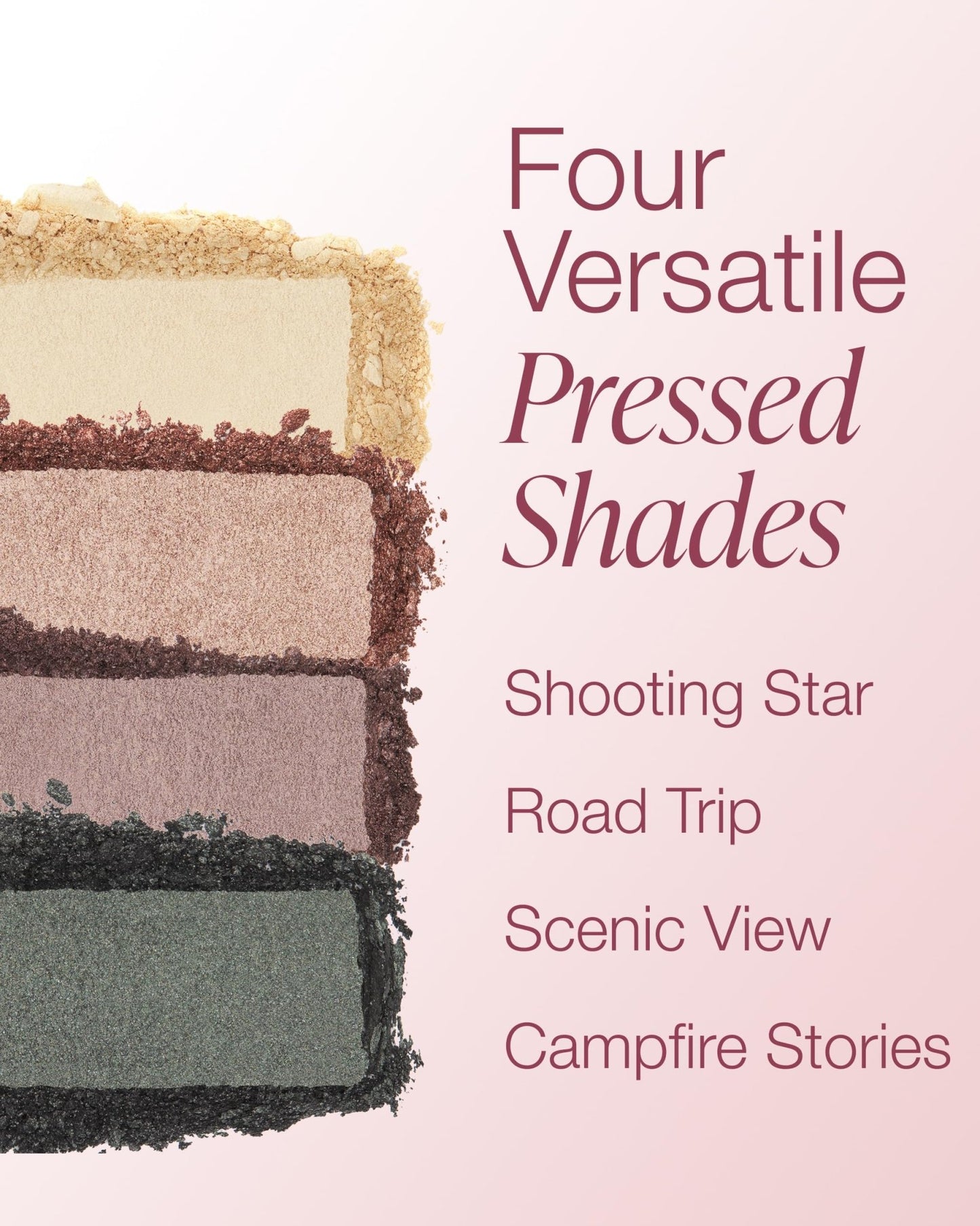 Mineral Fusion Eyeshadow Palette - Four Pressed Powder Shades in Matte, Satin, and Shimmer Finishes - Natural, Lightweight Vegan Eye Makeup - (Glamping) - dailyvitalstore