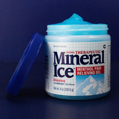 Mineral Ice Original Therapeutic Menthol Pain Relief Gel. Greaseless with "Deepcold" Pain Reliever. Provides Cooling & Penetrating Relief for Arthritis, Simple Backache, Strains & Sprains (8 Ounce) - dailyvitalstore