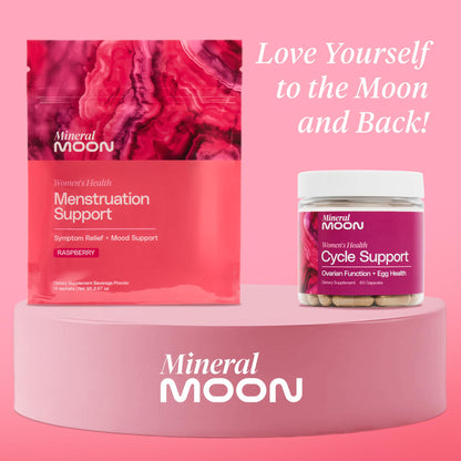 Mineral Moon Hormonal Support Bundle - Menstrual Supplement + Cycle Support - Aid Ovulation, Hormonal Balance & PMS Support - Reduce Period Cramps & Fatigue - Antioxidant Ovarian Support Vitamins - dailyvitalstore