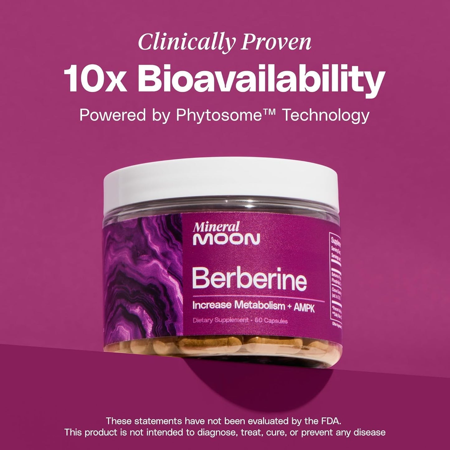 Mineral Moon Premium Berberine Supplement Body Composition, 60 Capsules - with Cissus Quadrangularis & Berberine Phytosome - Supports Overall Wellness - dailyvitalstore