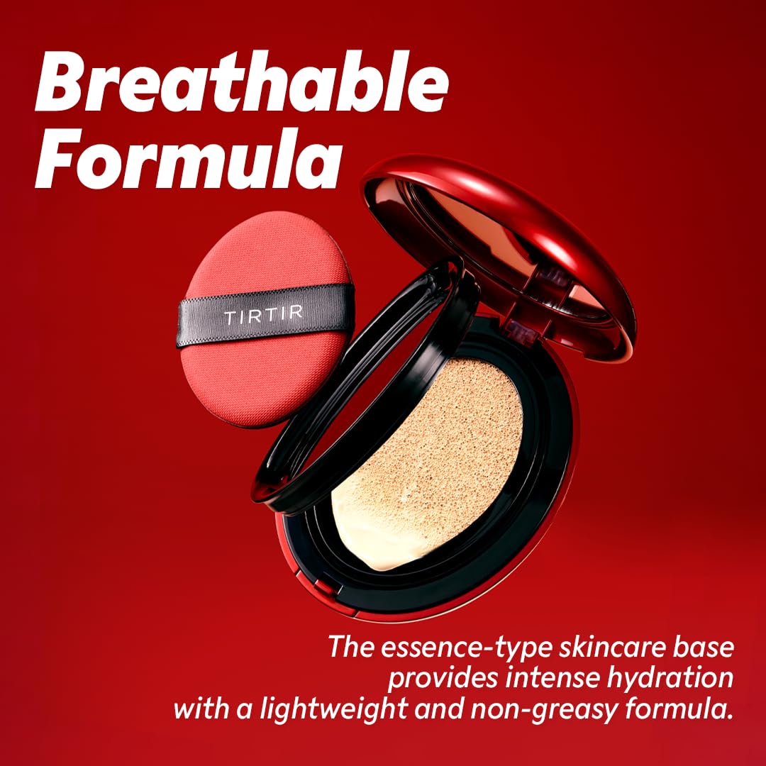[*Mini Size*] TIRTIR Mask Fit Red Cushion Foundation | Full coverage, Weightless, Skin fit, Satin Glow Finish, Korean Makeup BB Foundation, beauty, Tattoo cover up, Buildable (23N Sand / 0.15 Fl Oz) - dailyvitalstore