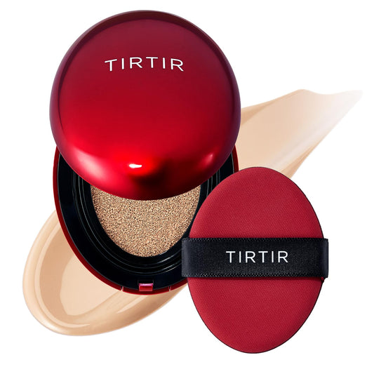 [*Mini Size*] TIRTIR Mask Fit Red Cushion Foundation | Full coverage, Weightless, Skin fit, Satin Glow Finish, Korean Makeup BB Foundation, beauty, Tattoo cover up, Buildable (23N Sand / 0.15 Fl Oz) - dailyvitalstore