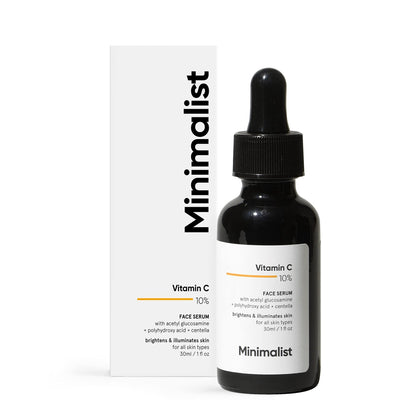 Minimalist 10% Advanced Vitamin C Serum for Glowing Skin | Brightening & Dark Spot Treatment | Treats Uneven Skin Tone, Dullness & UV Damage - dailyvitalstore