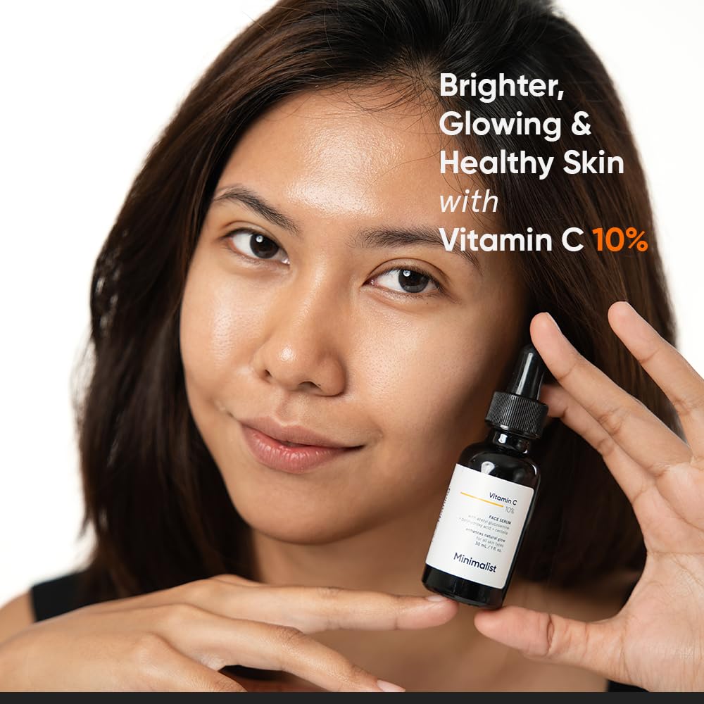 Minimalist 10% Advanced Vitamin C Serum for Glowing Skin | Brightening & Dark Spot Treatment | Treats Uneven Skin Tone, Dullness & UV Damage - dailyvitalstore