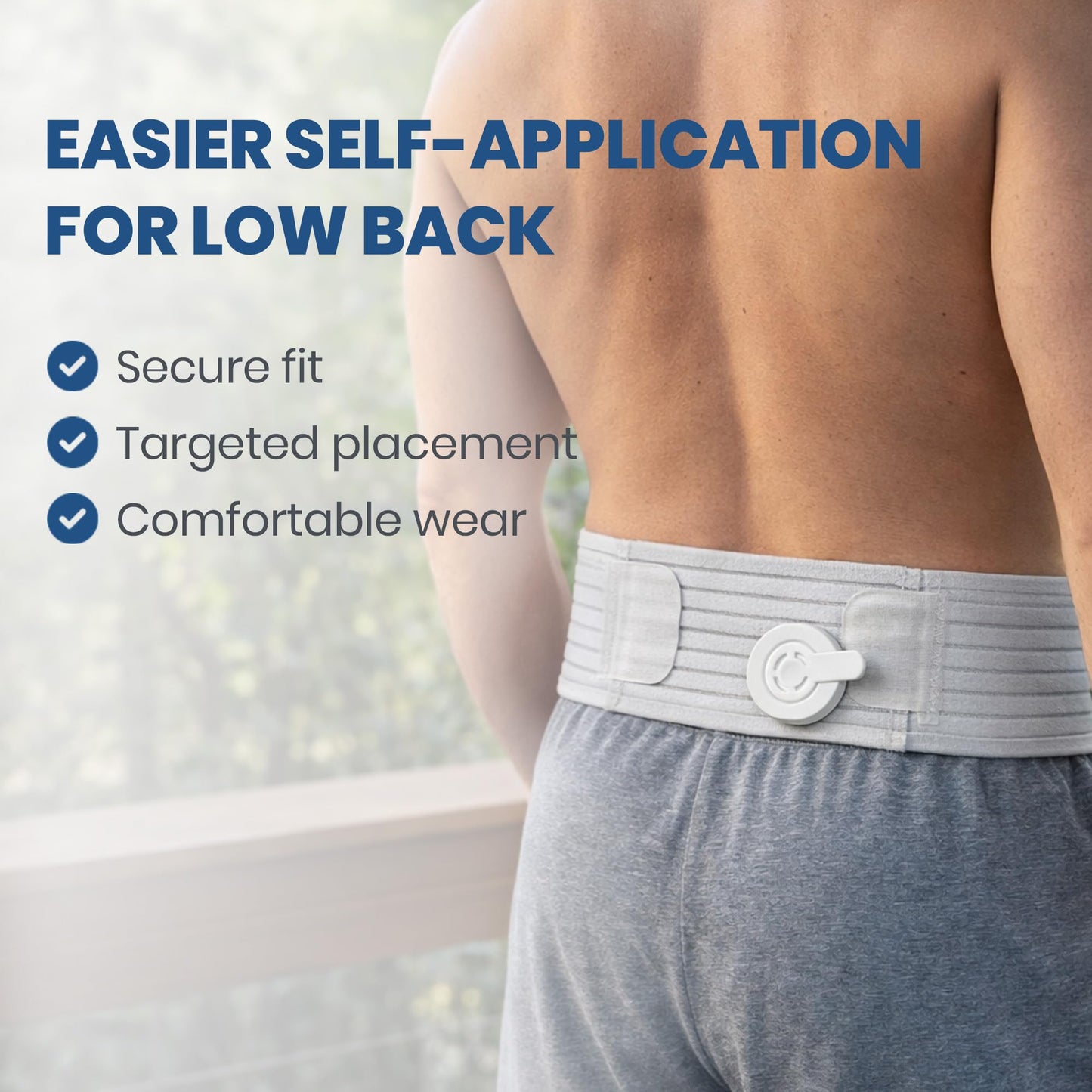 Mint Bucket ActiPatch Wearable Pain-Relief Device, Adjustable Back Wrap Kit for Lower Back, Secure Velcro Hold, Drug-Free Therapy Support, Device + Wrap Included - dailyvitalstore