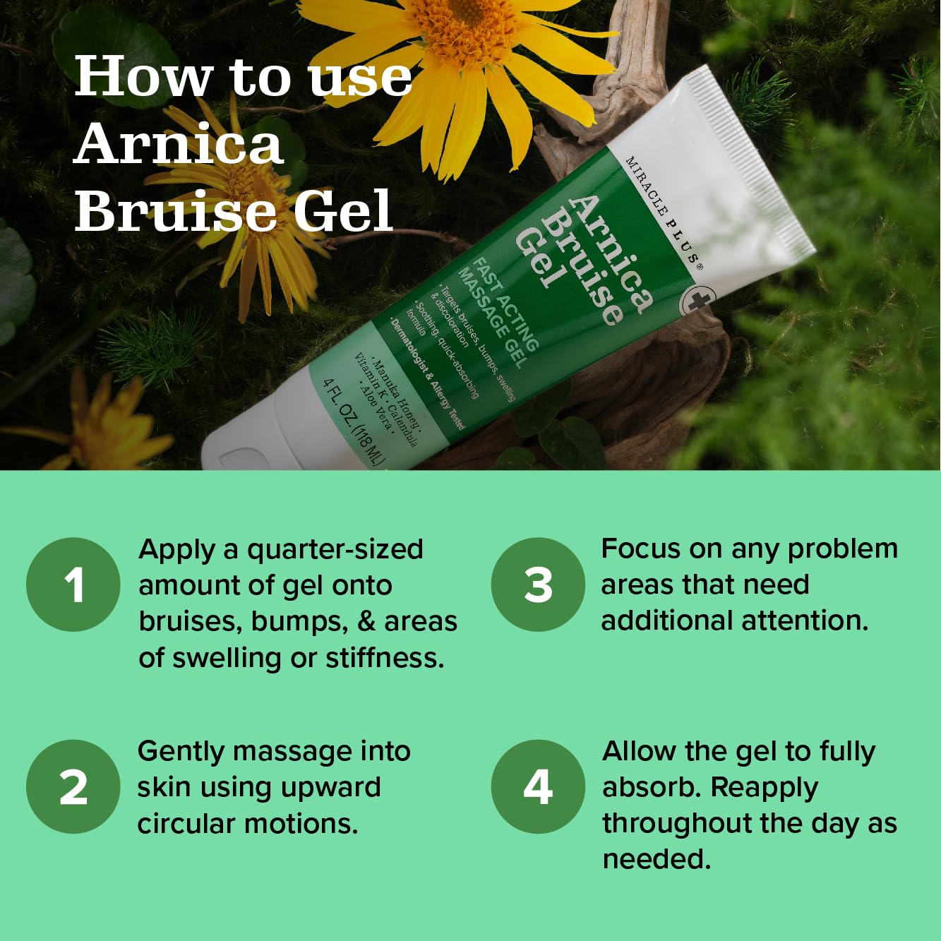 Miracle Plus Arnica Bruise Relief Gel + Magnesium Leg Relief Cream Bundle - dailyvitalstore