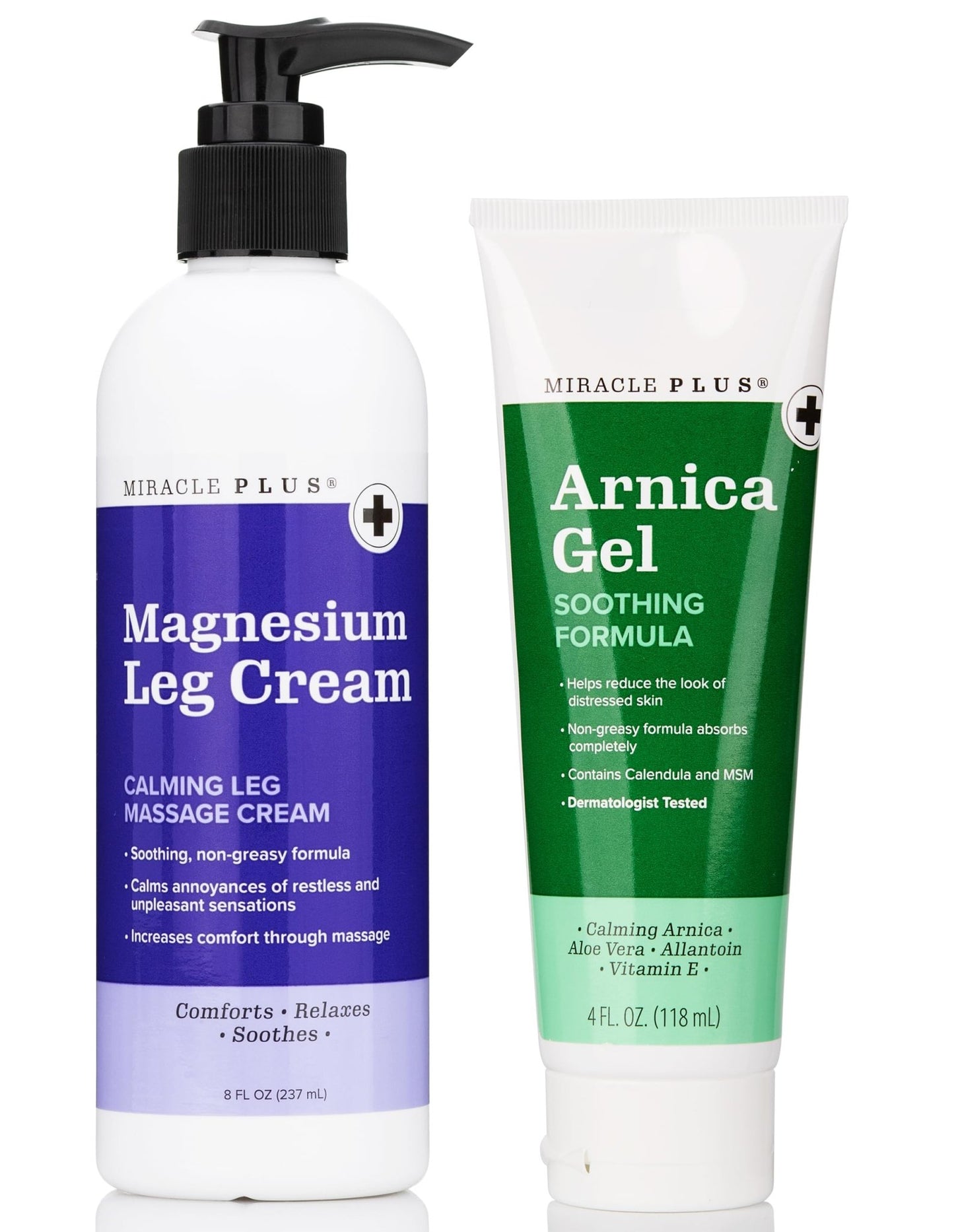 Miracle Plus Arnica Bruise Relief Gel + Magnesium Leg Relief Cream Bundle - dailyvitalstore