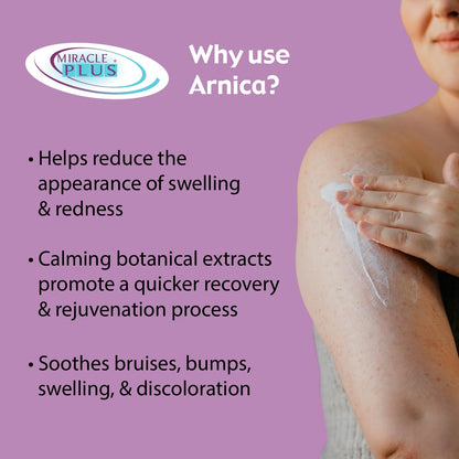 Miracle Plus Arnica Cream Extra Strength Bruise Relief Lotion For Bruising And Swelling On Skin | Arnica Gel, Vitamin K Cream, Skin Care | Moisturizing Bruise Formula With Horse Chestnut, 2-Pack - dailyvitalstore