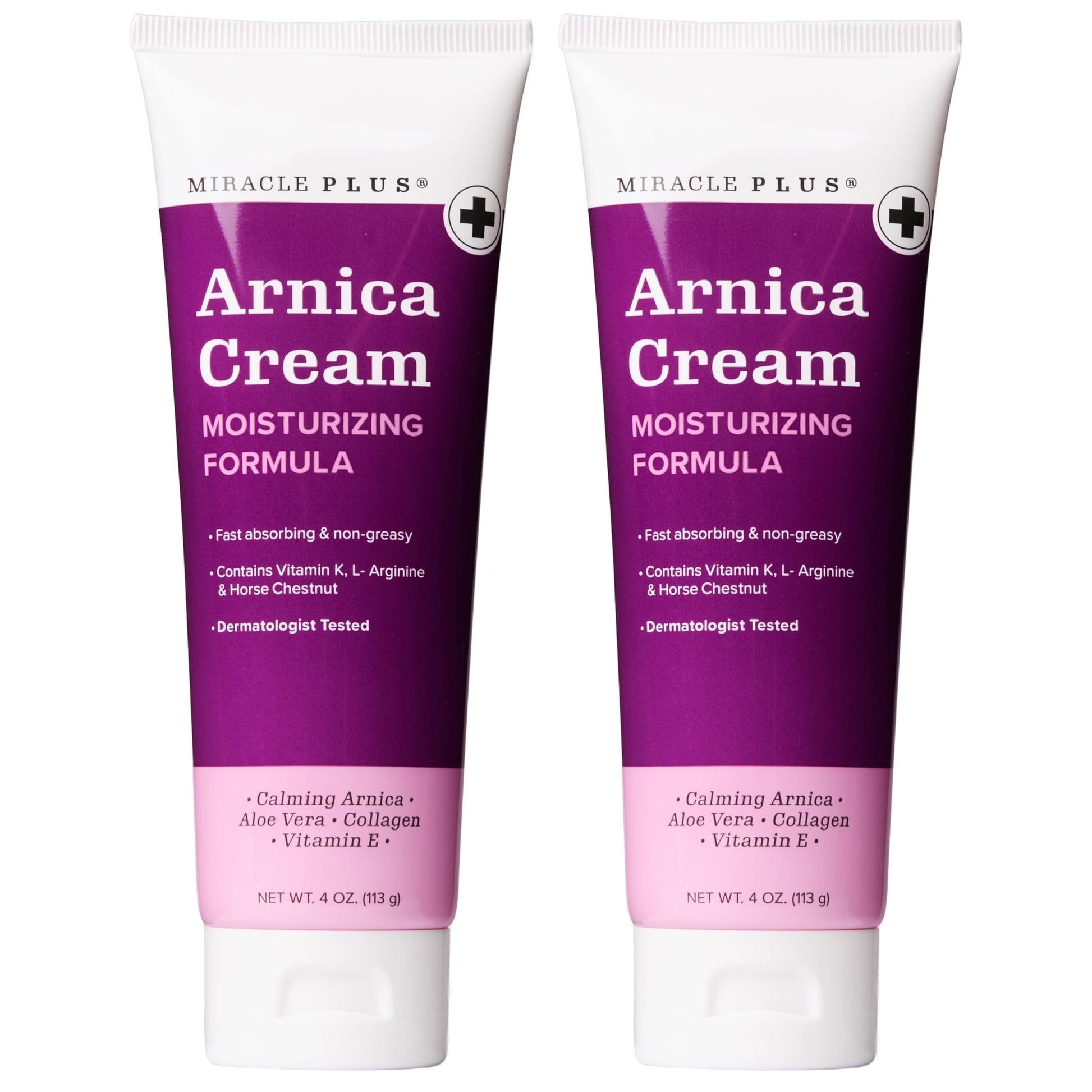 Miracle Plus Arnica Cream Extra Strength Bruise Relief Lotion For Bruising And Swelling On Skin | Arnica Gel, Vitamin K Cream, Skin Care | Moisturizing Bruise Formula With Horse Chestnut, 2-Pack - dailyvitalstore