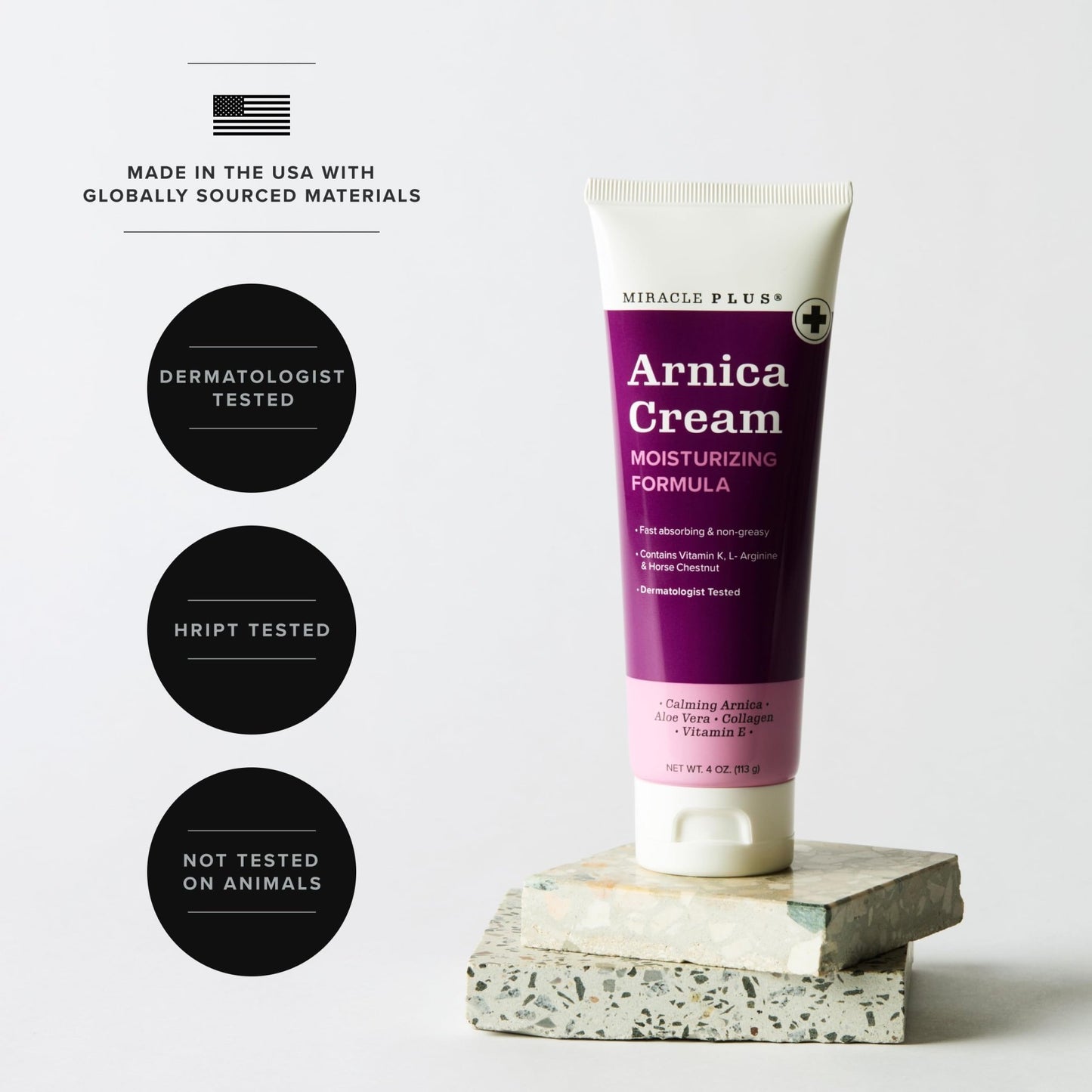 Miracle Plus Arnica Cream Extra Strength Bruise Relief Lotion For Bruising And Swelling On Skin | Arnica Gel, Vitamin K Cream, Skin Care | Moisturizing Bruise Formula With Horse Chestnut, 2-Pack - dailyvitalstore