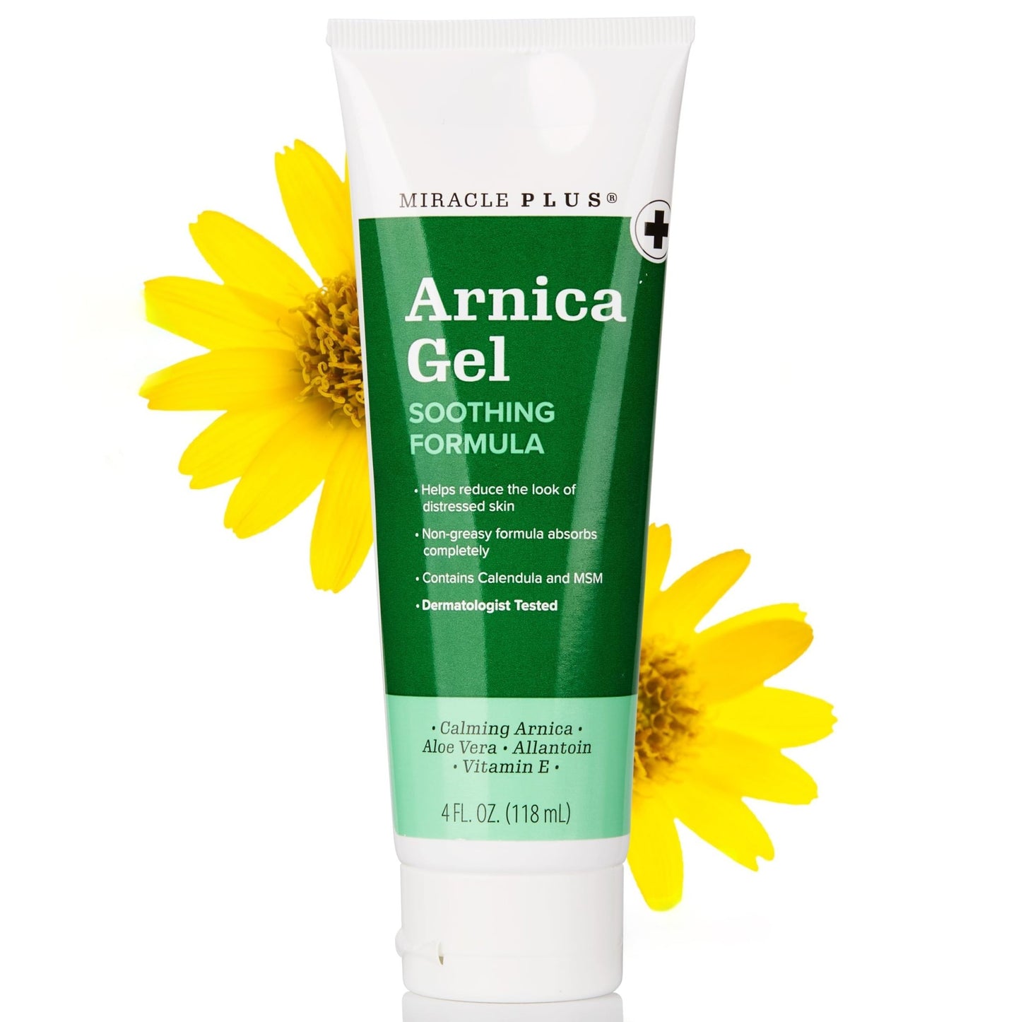 Miracle Plus Natural Arnica Bruise Gel For Body | Skin Care Arnica Montana Lotion Topical Gel | Extra Strength Vitamin K Cream Ointment, 4 Fl Oz - dailyvitalstore