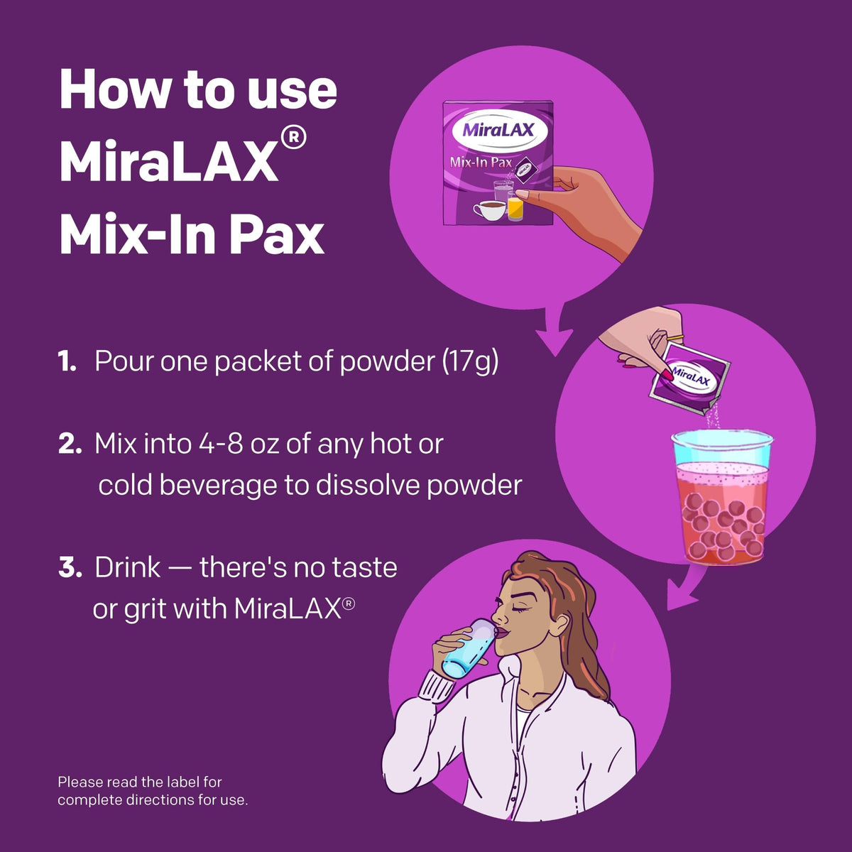 MiraLAX Gentle Constipation Relief Laxative Powder, Stool Softener with PEG 3350, No Harsh Side Effects, 1 Doctor & OBGYN Recommended, Single Dose Mix-in Pax, Travel Pack, 24 Dose - dailyvitalstore