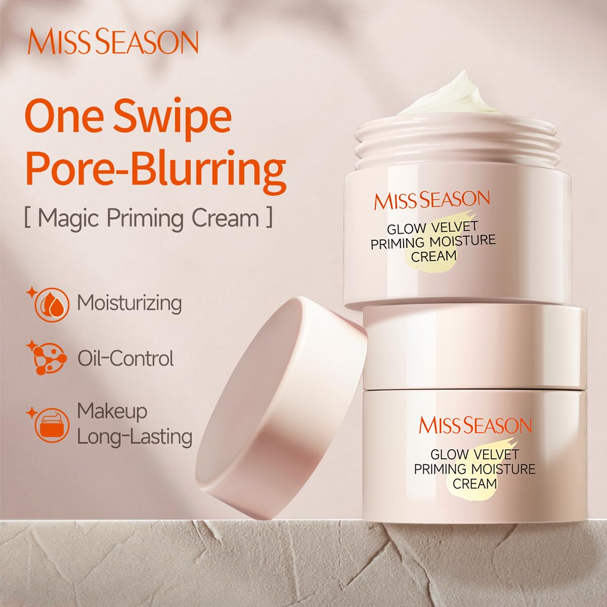 MISS SEASON Glow Velvet Face Primer for Face Before Makeup, Long Lasting Hydrating Primer Face Makeup Primer for Face, Oil Control Moisturizing Cream Pore Blurring Primer for Mature Skin - dailyvitalstore