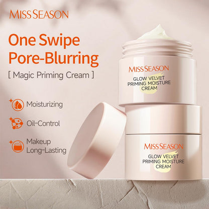 MISS SEASON Glow Velvet Face Primer for Face Before Makeup, Long Lasting Hydrating Primer Face Makeup Primer for Face, Oil Control Moisturizing Cream Pore Blurring Primer for Mature Skin - dailyvitalstore