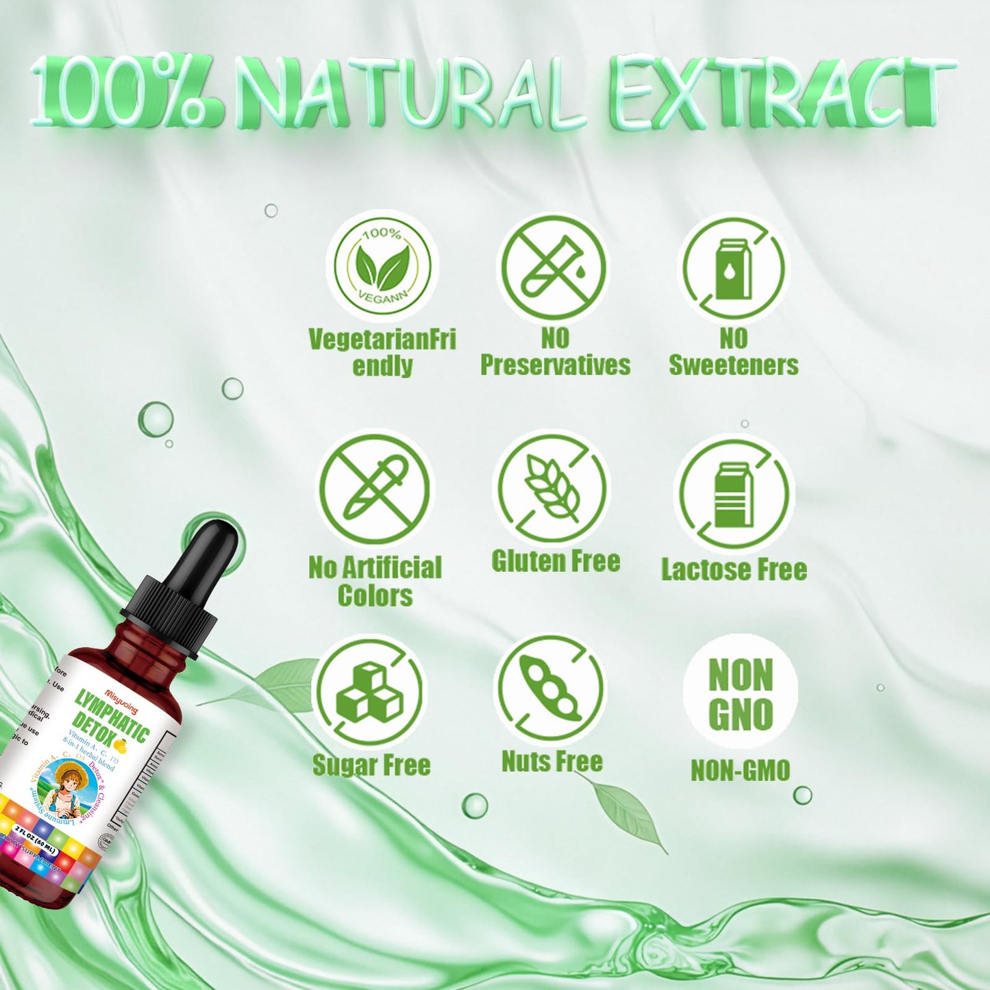 Misyvoing Liposomal Lymphatic Detox & Drainage Drops –Multivitamins A、C、D + Herbal Blend with Elderberry & Echinacea– Supports Lymphatic Drainage, Immune System & Detox - dailyvitalstore