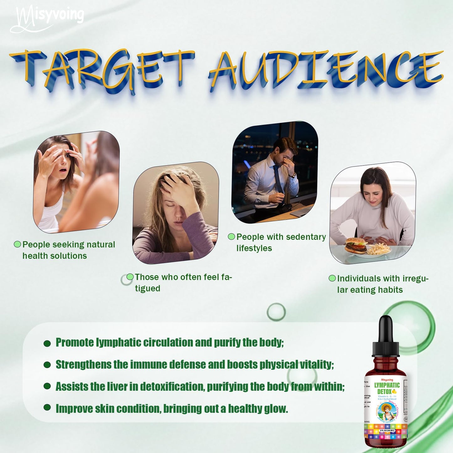 Misyvoing Liposomal Lymphatic Detox & Drainage Drops –Multivitamins A、C、D + Herbal Blend with Elderberry & Echinacea– Supports Lymphatic Drainage, Immune System & Detox - dailyvitalstore