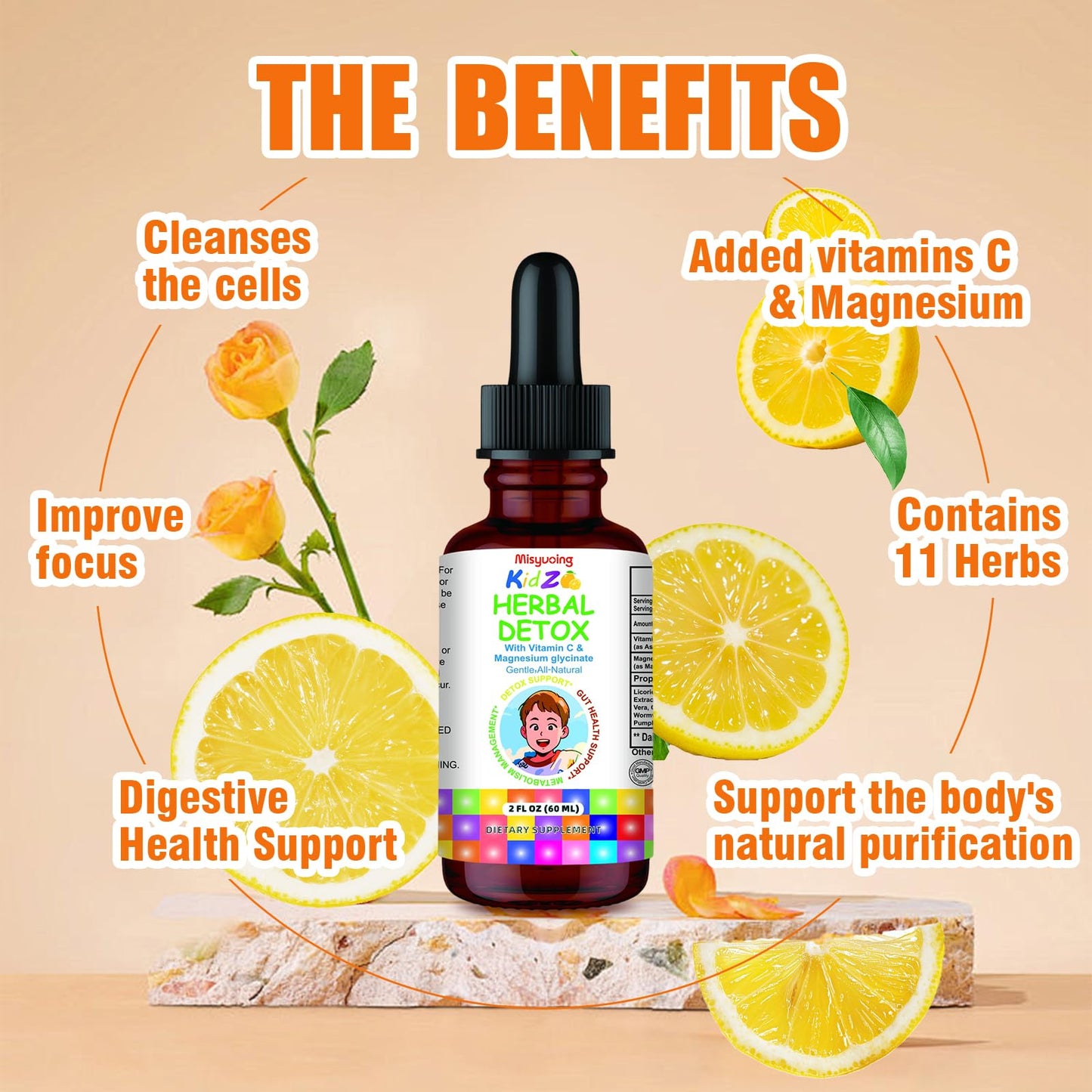 Misyvoing Natural Herbal Gut Support for Kids and Adults,Supports Body Cleansing, Immune Support,Improve Concentration,Vitamins C - dailyvitalstore