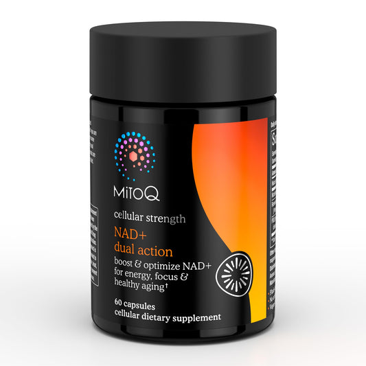 MitoQ NAD+ Dual Action Supplement - NAD+ Supplement with Nicotinamide Riboside (NR), Niacinamide, Resveratrol, & PQQ - Supports Cellular Energy, Focus - dailyvitalstore