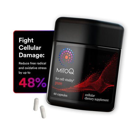 MitoQ Pure Advanced Mitochondria Supplement Superior Bioavailability to CoQ10 | Reduces Free Radical Damage for Healthy Aging, Metabolism, Heart Health, Energy, Strength & Mobility - dailyvitalstore