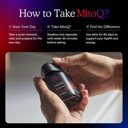 MitoQ Pure Advanced Mitochondria Supplement Superior Bioavailability to CoQ10 | Reduces Free Radical Damage for Healthy Aging, Metabolism, Heart Health, Energy, Strength & Mobility - dailyvitalstore