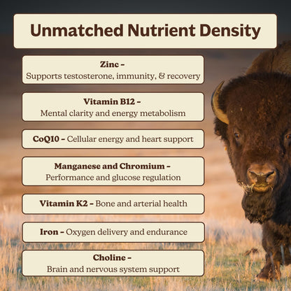 MK Supplements American Beast | Bison Liver & Heart Capsules | ~49x More CoQ10 Than Beef Liver | Regeneratively Raised Bison | 150 Capsules - dailyvitalstore