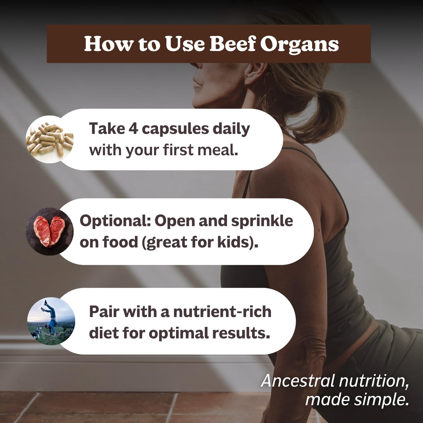 MK Supplements Grass-Fed Beef Organs Capsules | 5 Organs in Nature-Identical Ratios | B12, Copper & Heme Iron | Regeneratively Raised | 150 Capsules - dailyvitalstore